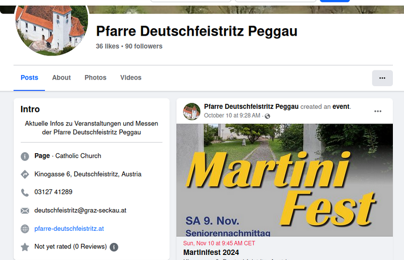 Unsere Pfarre ist jetzt auch auf Facebook